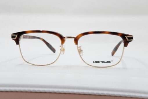 Gọng kính Montblanc Rectangular Gold Havana Eyeglasses MB0043O - Hình ảnh 2