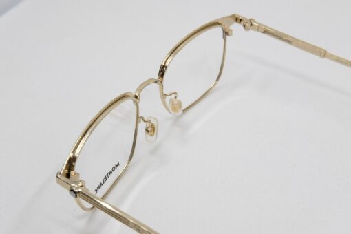 Gọng kính Montblanc Rectangular Matte Brown/Gold/Havana Eyeglasses MB0083OK - Hình ảnh 4