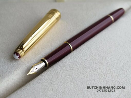 Montblanc Meisterstuck Solitaire Bordeaux Doue Vermeil Fountain Pen 144DV