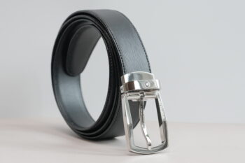 Thắt lưng Montblanc Trapeze Shiny Stainless Steel Pin Buckle Belt 116706  – 3cm