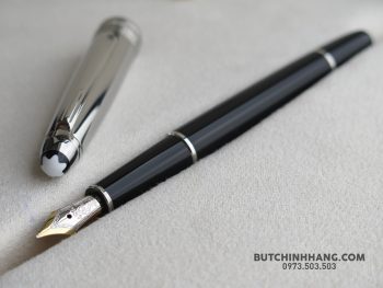 Montblanc Meisterstuck Solitaire Doue Stainless Steel Fountain Pen Montblanc Meisterstuck Bút Máy Montblanc