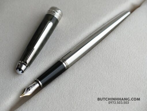 Bút Montblanc Meisterstuck 144 Carbon & Steel Fountain Pen 23544