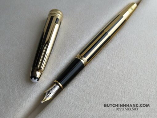 Bút Montblanc Meisterstuck Solitaire Gold & Black Fountain Pen 35979