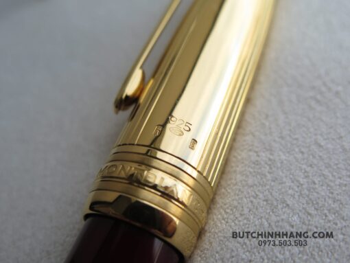 Bút Montblanc 146 Solitaire Doue Burgundy & Vermeil Fountain Pen - Hình ảnh 3