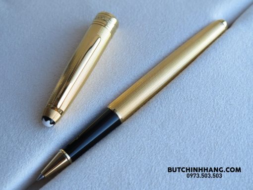 Bút Montblanc Meisterstuck Solitaire Silver Gold Plated Barley Corn Rollerball Pen 1635 Montblanc Meisterstuck Bút Bi Nước Montblanc
