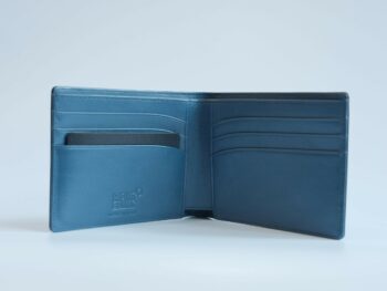 Ví Montblanc Leather Goods Meisterstuck Black/Light Blue Wallet 6cc 118292 - Ảnh 2