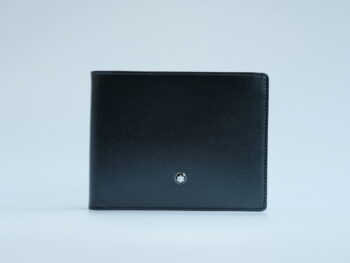 Ví Montblanc Leather Goods Meisterstuck Black/Light Blue Wallet 6cc 118292