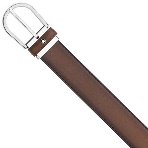 Thắt lưng Montblanc Classic Line Horseshoe Shiny & Matt Brown 118413 - Hình ảnh 2