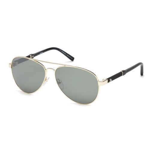 Mắt kính Montblanc Green Mirror Aviator Sunglasses Q59 Kính Mát Montblanc Mới Nguyên Hộp