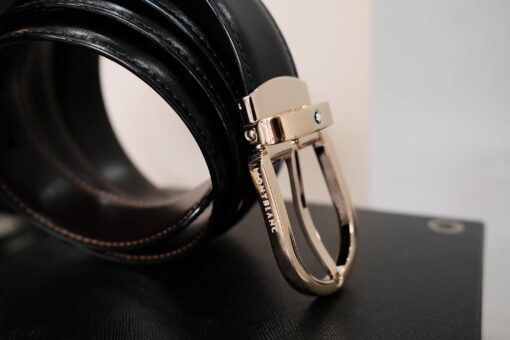 Thắt lưng Montblanc Classic Line Leather Belt- Black 111714 - Hình ảnh 5