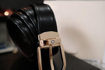Thắt lưng Montblanc Classic Line Leather Belt- Black 111714 - that lung montblanc classic line leather belt black 111716