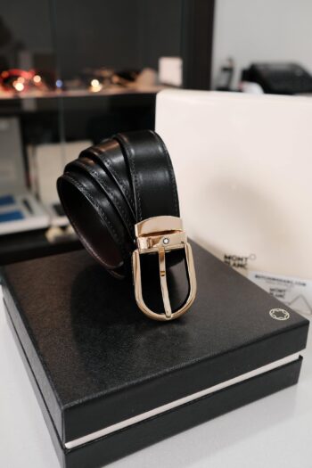 Thắt lưng Montblanc Classic Line Leather Belt- Black 111714 - that lung montblanc classic line leather belt black 111717