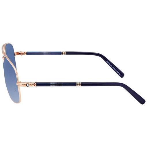 Mắt kính Montblanc Blue Rectangular Sunglasses V61 - Hình ảnh 4