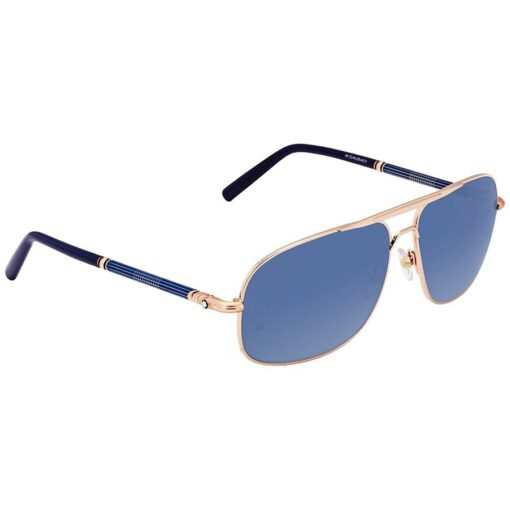 Mắt kính Montblanc Blue Rectangular Sunglasses V61 - Hình ảnh 3