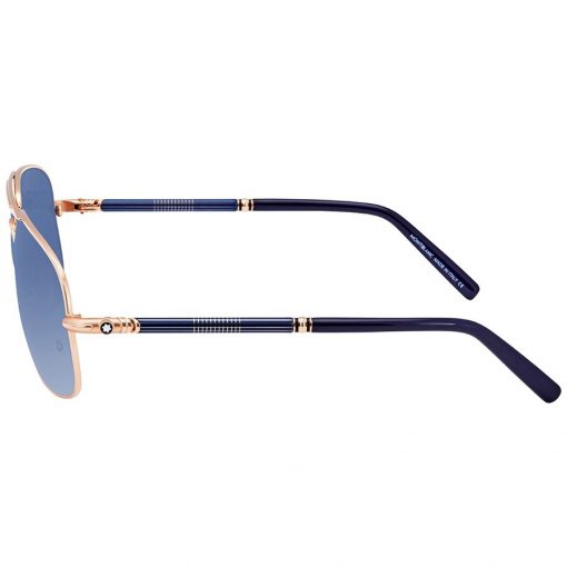 Mắt kính Montblanc Blue Rectangular Sunglasses V61 Kính Mát Mới Nguyên Hộp 4