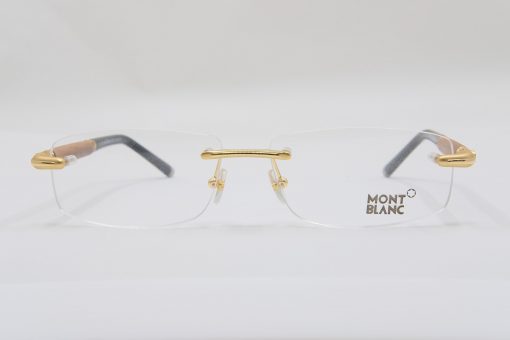 Gọng kính Montblanc Eyeglasses Shiny Gold Light Brown 491 Gọng kính Montblanc Mới Nguyên Hộp 6