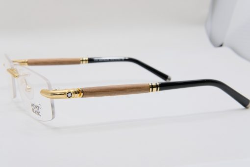 Gọng kính Montblanc Eyeglasses Shiny Gold Light Brown 491