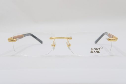 Gọng kính Montblanc Eyeglasses Shiny Gold Light Brown 491 - Hình ảnh 6