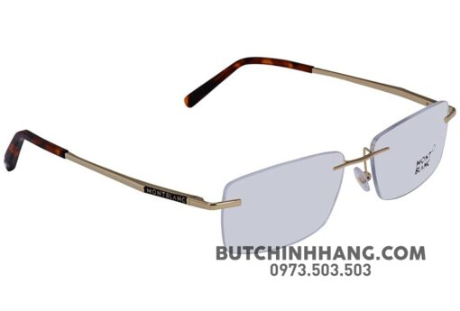 Gọng kính Montblanc Shiny Rose Gold Men's Eyeglasses 670 - Hình ảnh 2