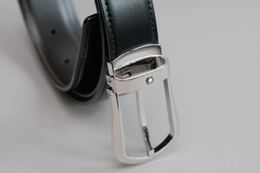 Thắt lưng Montblanc Rounded Trapeze Shiny Palladium-Coated Pin Buckle Leather Belt 118425  – 3cm Thắt lưng Montblanc Mới Nguyên Hộp 5