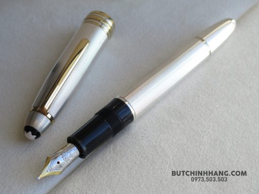 Bút Montblanc Meisterstuck Solitaire 146 Silver Barley Corn Fountain Pen Montblanc Solitaire Mới Nguyên Hộp