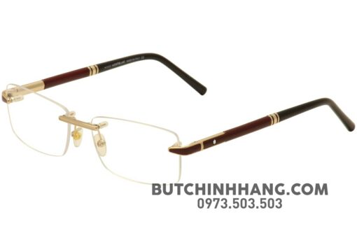 Gọng kính Montblanc Rimless Burgundy Rose Gold Eyeglasses 490
