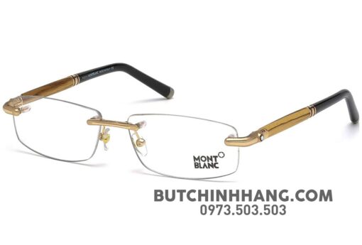 Gọng kính Montblanc Rimless Rose Gold Light Brown Eyeglasses 491