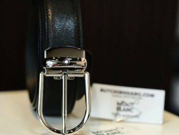 Thắt lưng Black Leather Men's Horseshoe Reversible Belt 118430 - 3cm - that lung black leather mens horseshoe reversible belt 118430 3cm 2 scaled