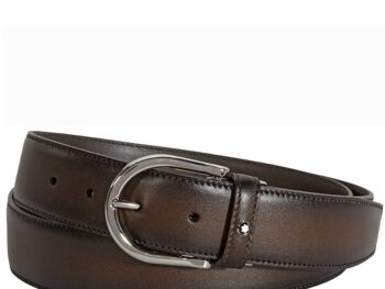 Thắt lưng Montblanc Classic Line Belt with Horseshoe- Dark Brown 116693