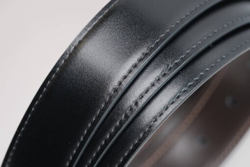Thắt lưng Montblanc Rounded Trapeze Shiny Palladium-Coated Pin Buckle Leather Belt 118425  - 3cm - Image 3