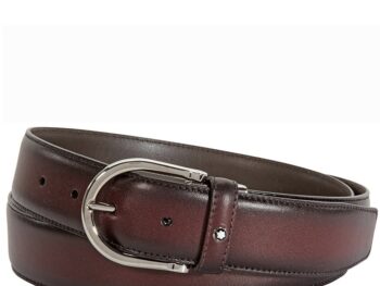 Thắt lưng Montblanc Classic Line Belt with Horseshoe- Burgundy 116695