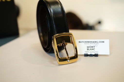 Thắt lưng Montblanc Classic Line Star Rectangular Gold Shiny Pin Belt 5562 Thắt lưng Montblanc Mới Nguyên Hộp 2