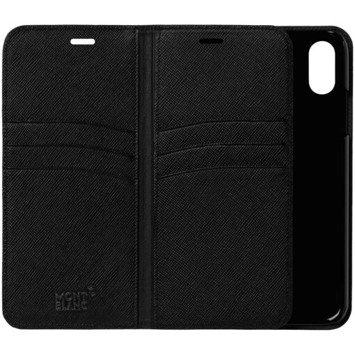 Montblanc Sartorial Black Flipside Double Flap Cover for Apple Iphone XS 124894 - Hình ảnh 2