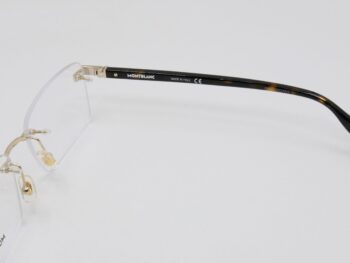 Gọng kính Montblanc Rimless Gold Havana Eyeglasses 00550 - gong kinh montblanc rimless gold havana eyeglasses 00550 scaled
