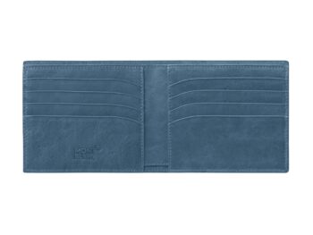 Ví da Montblanc Meisterstuck Leather Black - Light Blue Wallet 8cc 118297 - Ảnh 2