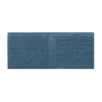 Ví da Montblanc Meisterstuck Leather Black - Light Blue Wallet 8cc 118297 - vi da montblanc meisterstuck leather black light blue wallet 8cc 118297