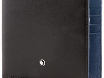 Ví da Montblanc Meisterstuck Leather Black - Light Blue Wallet 8cc 118297