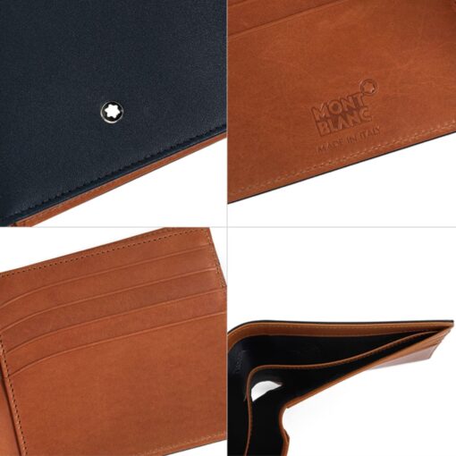 Ví da Montblanc Meisterstuck Navy Leather Wallet 8cc 118298 - Image 3