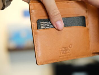 Ví da Montblanc Meisterstuck Navy Leather Wallet 8cc 118298 - Ảnh 6
