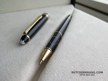 Bộ set bút Montblanc Meisterstuck 163 Classique Gold Rollerball Pen & Pocket Holder 6cc 123752 2