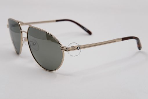 Kính mát Montblanc Aviator Sunglasses MB714S 32Q Gold/Havana 59mm Gọng kính Montblanc Mới Nguyên Hộp 3