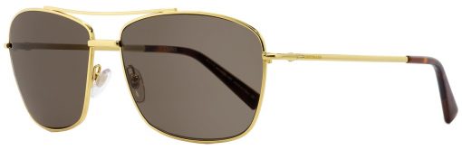 Kính mát Montblanc Rectangular Sunglasses MB548S 30E Gold/Havana 63mm 548 Kính Mát Montblanc Mới Nguyên Hộp