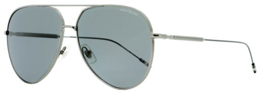 Kính mát Montblanc Aviator Sunglasses MB0045S 005 Ruthenium/Black 61mm - Hình ảnh 2
