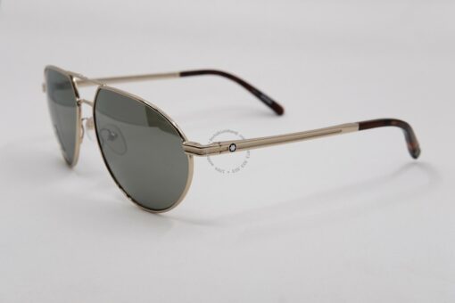 Kính mát Montblanc Aviator Sunglasses MB714S 32Q Gold/Havana 59mm - Hình ảnh 2