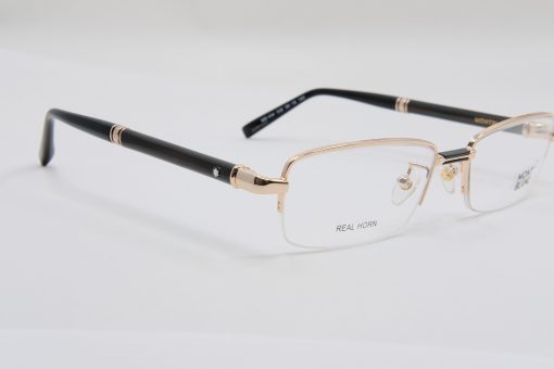 Gọng kính Montblanc Semi-Rimless Eyeglasses Rose Gold Black Horn Mb434 Gọng kính Montblanc Mới Nguyên Hộp 4