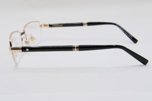 Gọng kính Montblanc Semi-Rimless Eyeglasses Rose Gold Black Horn Mb434 - Image 3