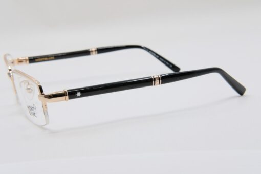 Gọng kính Montblanc Semi-Rimless Eyeglasses Rose Gold Black Horn Mb434 - Image 2