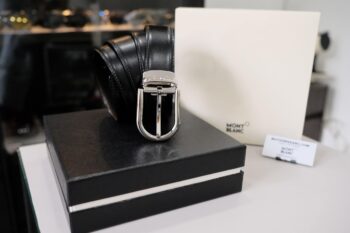 Thắt lưng Montblanc Horseshoe SH Palladium - coat Pin Buckle Reversible Black & Brown Leather Belt 123890 - 3cm - that lung montblanc horseshoe sh palladium coat pin buckle reversible black amp brown leather belt 123894