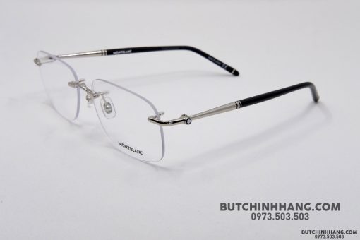 Gọng kính Montblanc Rimless Silver Eyeglasses MB0071O Gọng kính Montblanc Mới Nguyên Hộp 4