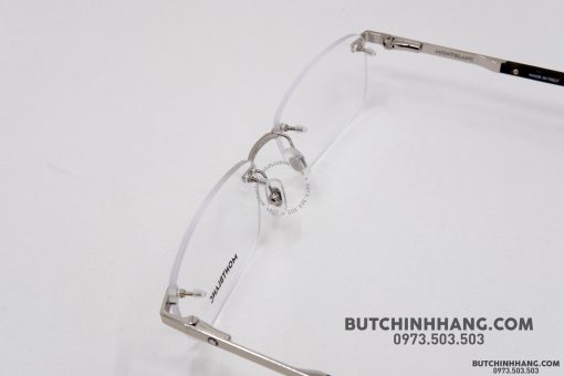 Gọng kính Montblanc Rimless Silver Eyeglasses 00230 Gọng kính Montblanc Mới Nguyên Hộp 4